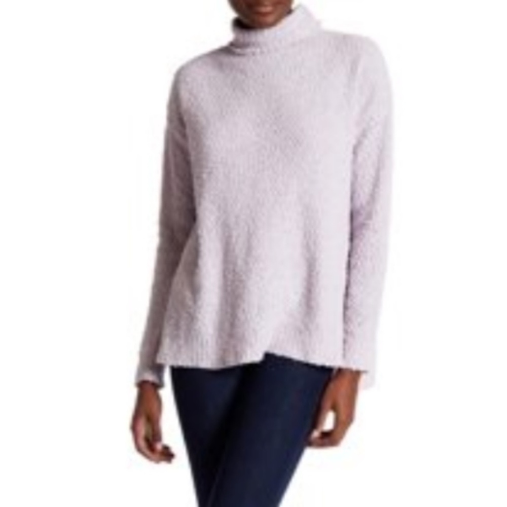 Joseph A. Light Purple Textured Cowl Neck Sweater